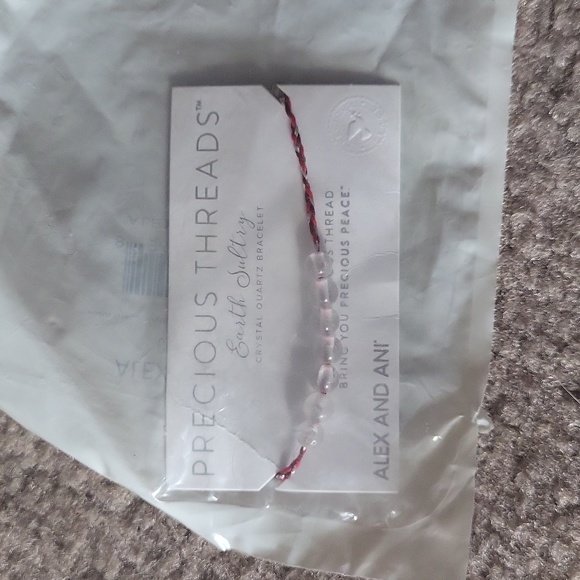 Alex ani precious threads crystal beads red rope entwined silver bracelet bag - Picture 1 of 3